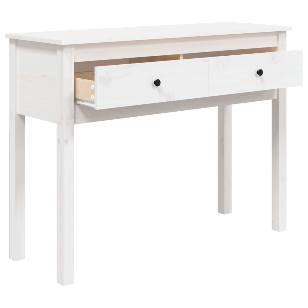 vidaXL Mesa consola 100x35x75 cm pinho maciço branco