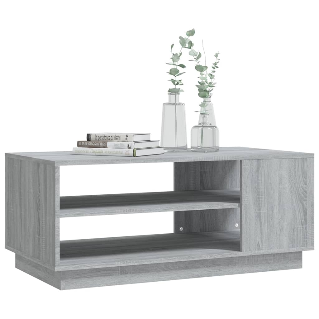 vidaXL Mesa de centro 102x55x43 cm aglomerado cor sonoma cinzento