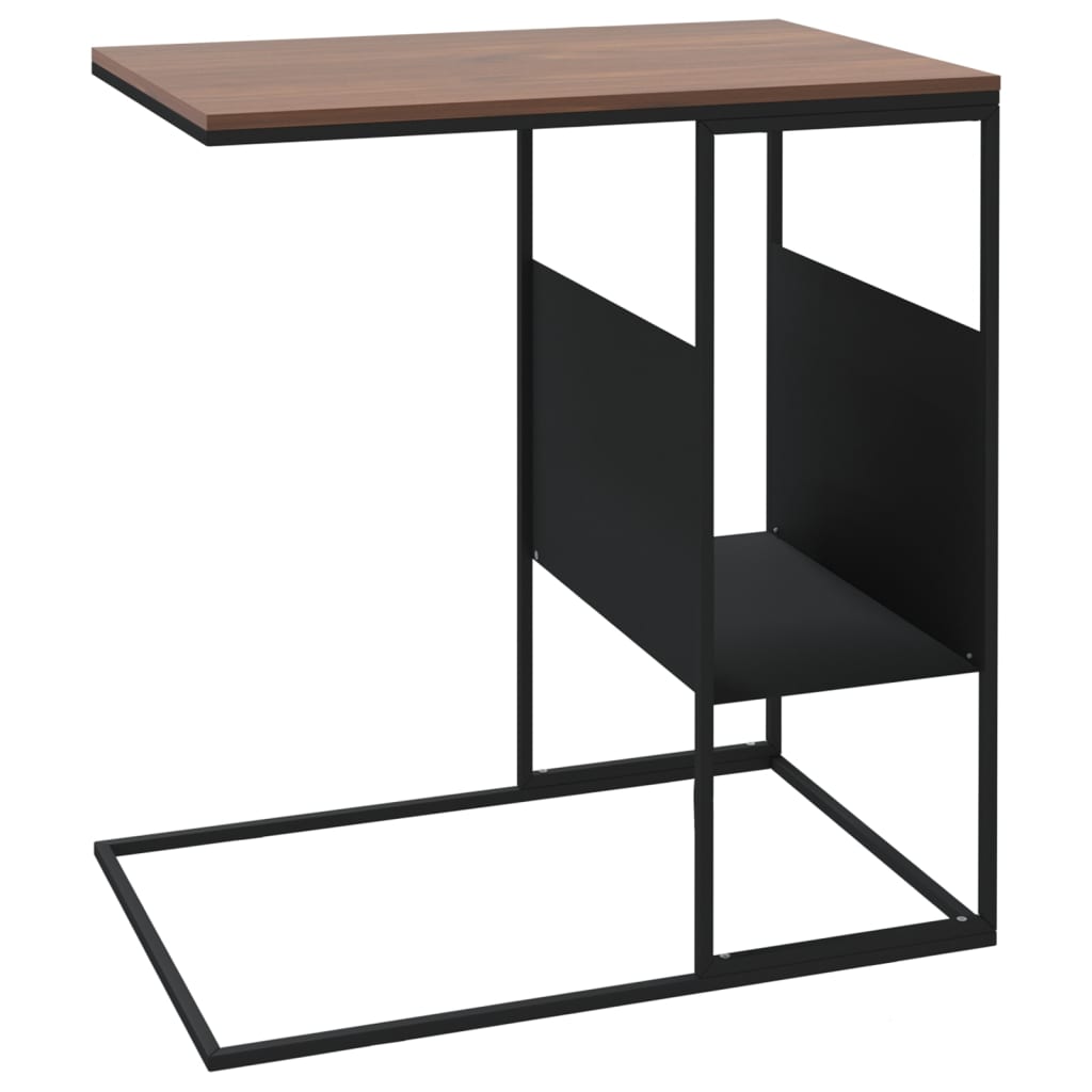 vidaXL Mesa de apoio 55x36x59,5 cm derivados de madeira preto