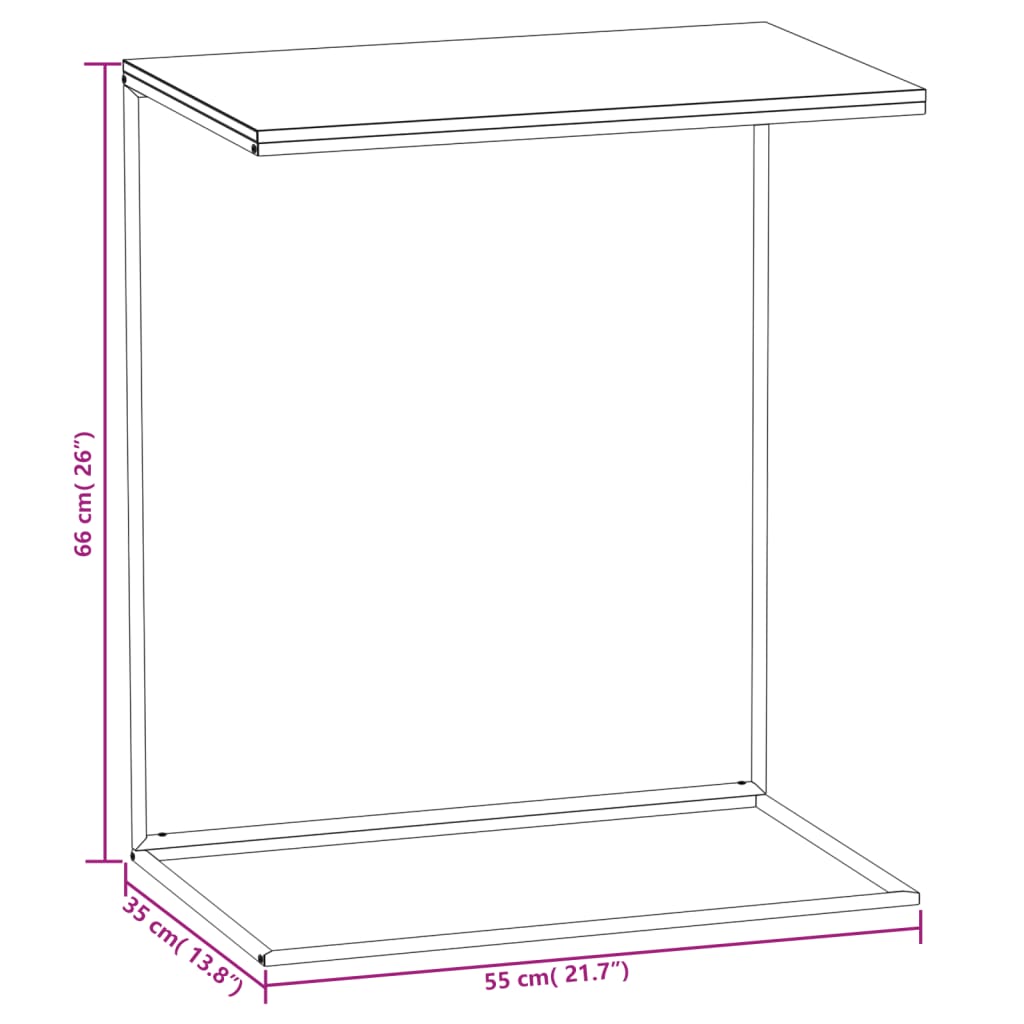 vidaXL Mesa de apoio 55x35x66 cm derivados de madeira branco