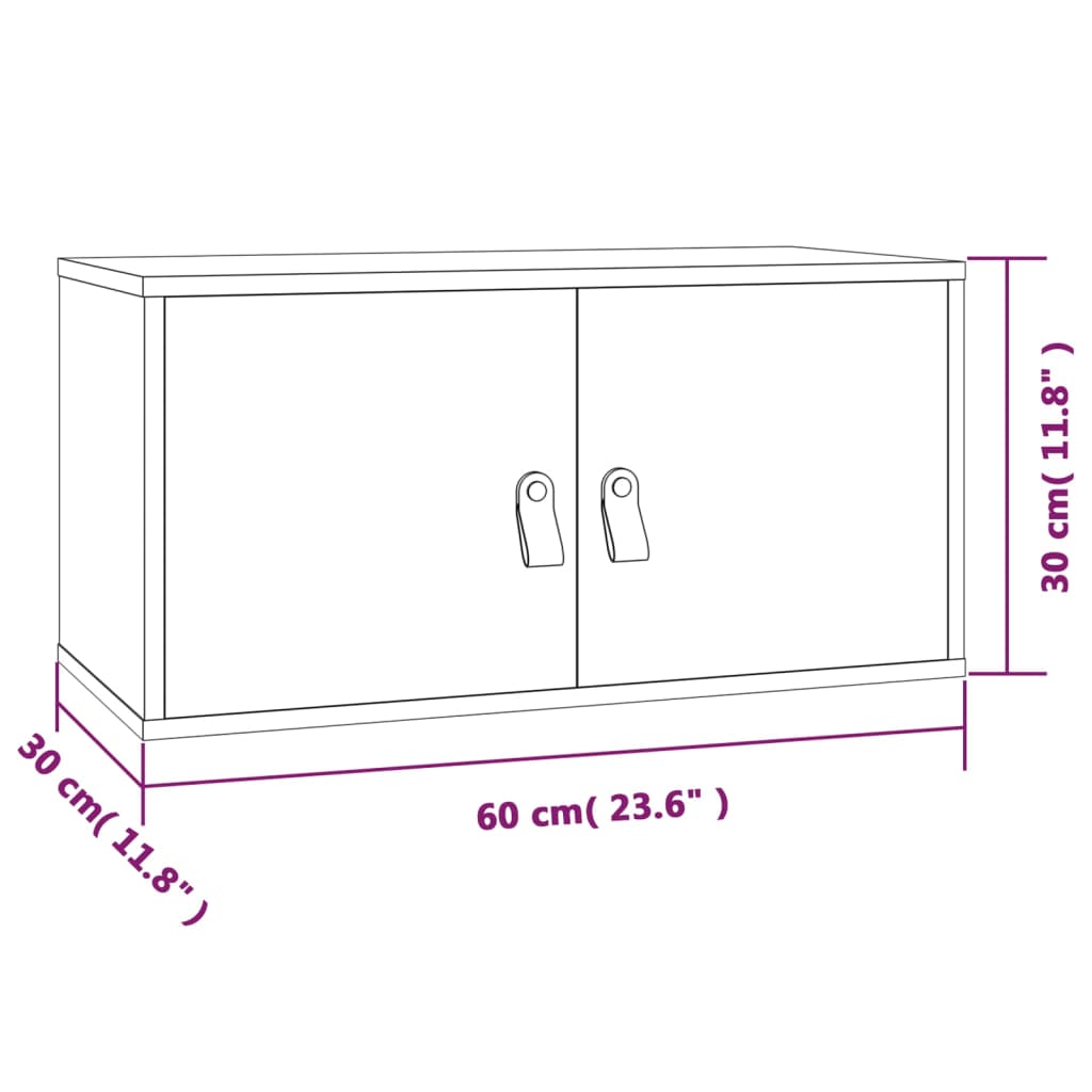 vidaXL Armário de parede 60x30x30 cm pinho maciço castanho mel