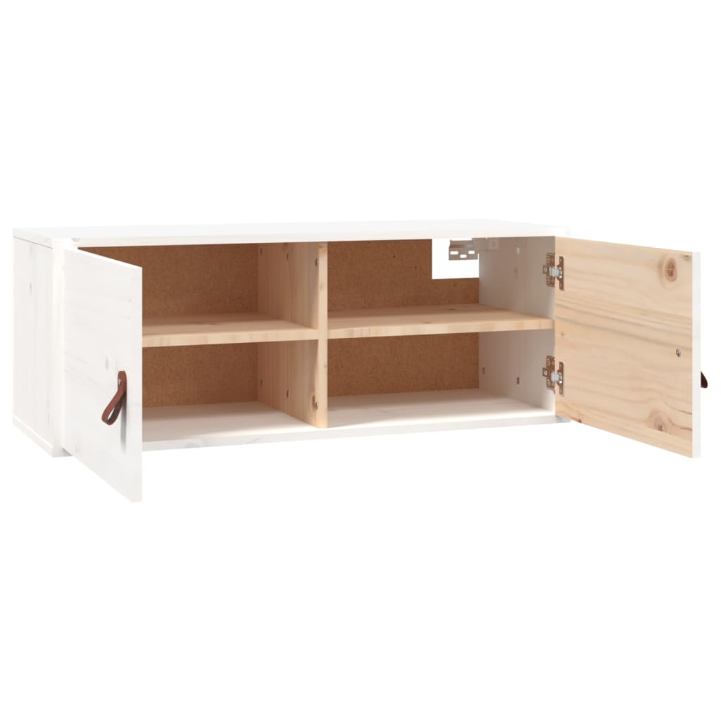 vidaXL Armários de parede 2 pcs 80x30x30 cm pinho maciço branco