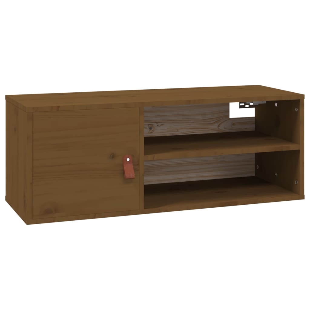 vidaXL Armários de parede 2 pcs 80x30x30 cm pinho maciço castanho-mel