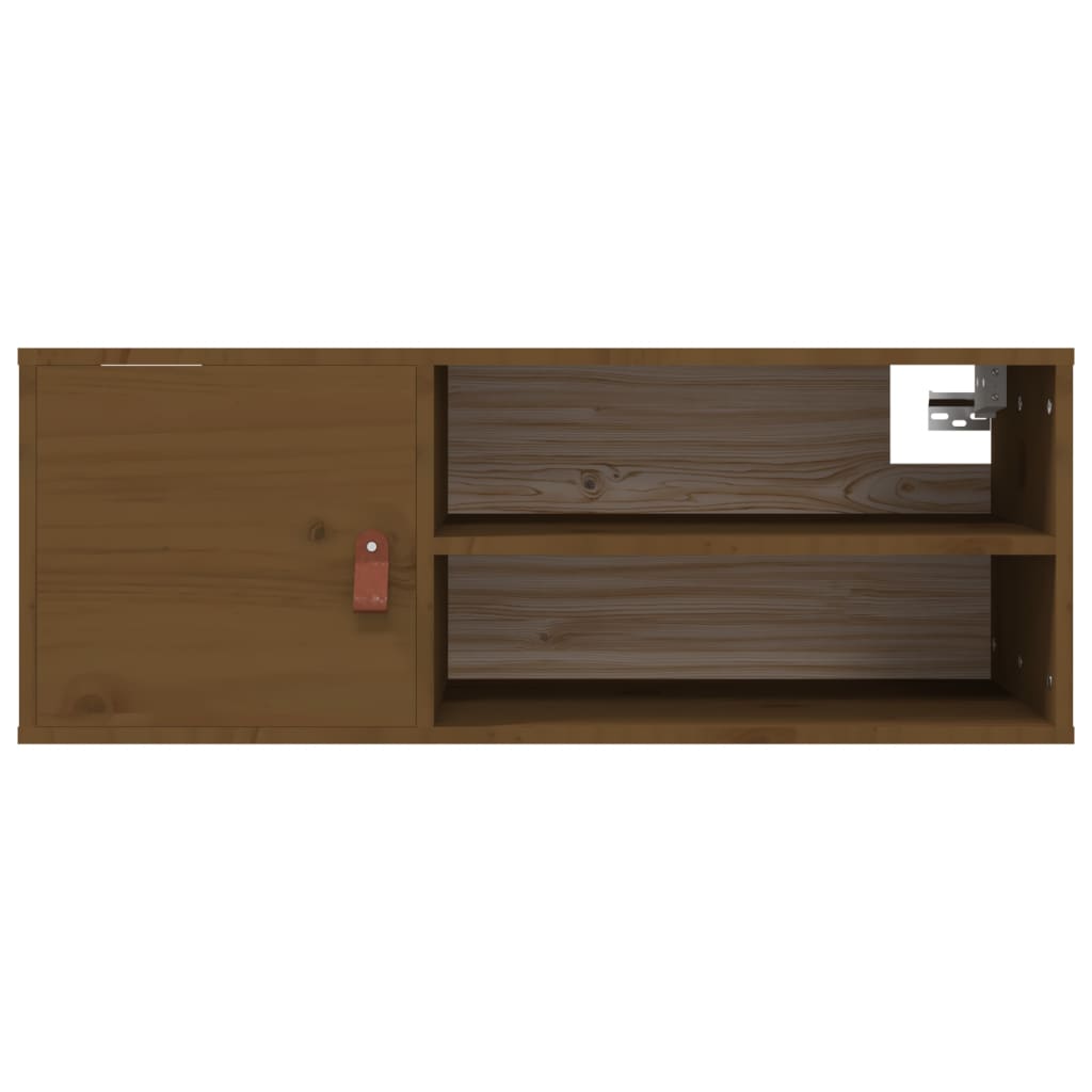 vidaXL Armários de parede 2 pcs 80x30x30 cm pinho maciço castanho-mel