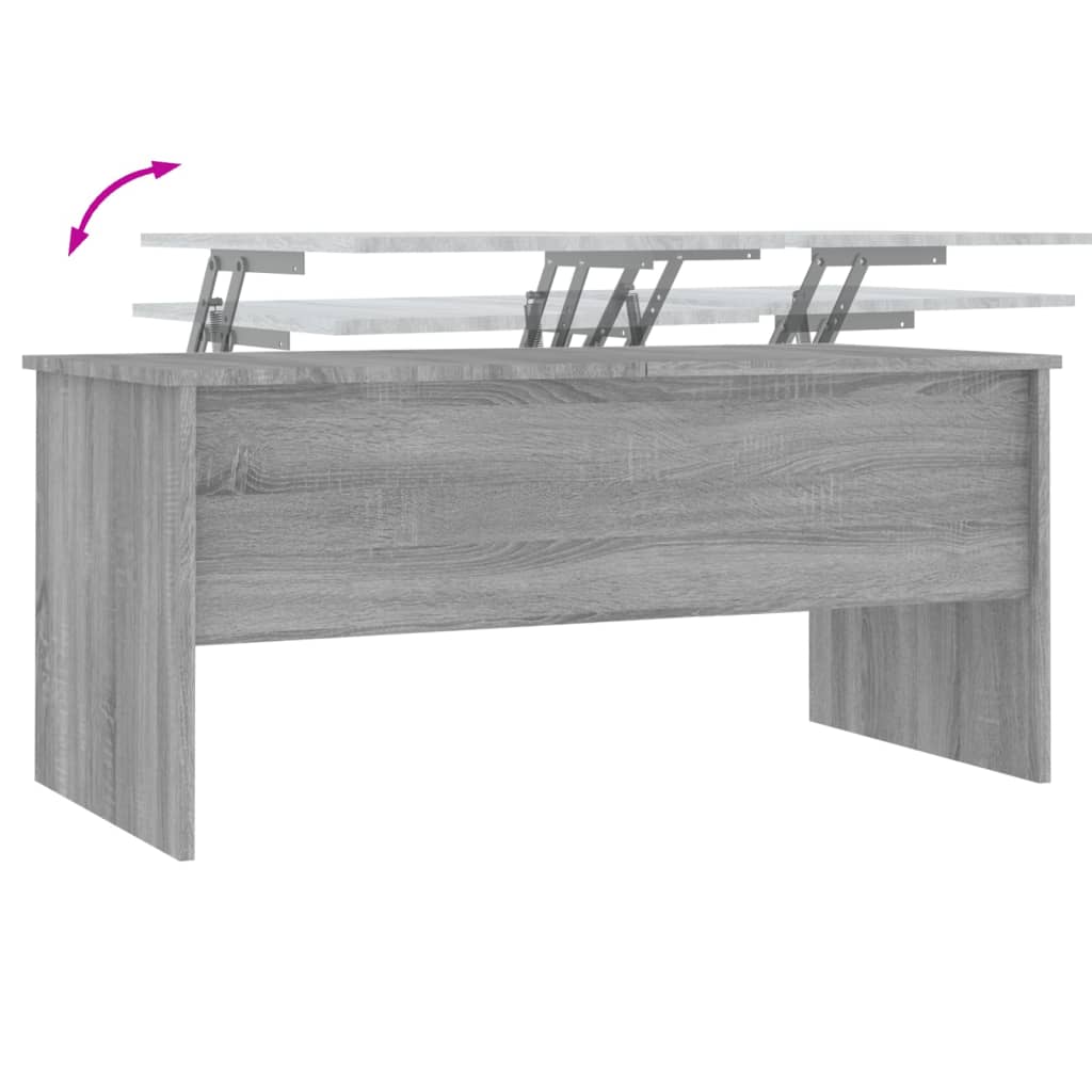 vidaXL Mesa de centro 102x50,5x46,5 cm madeira processada sonoma cinza