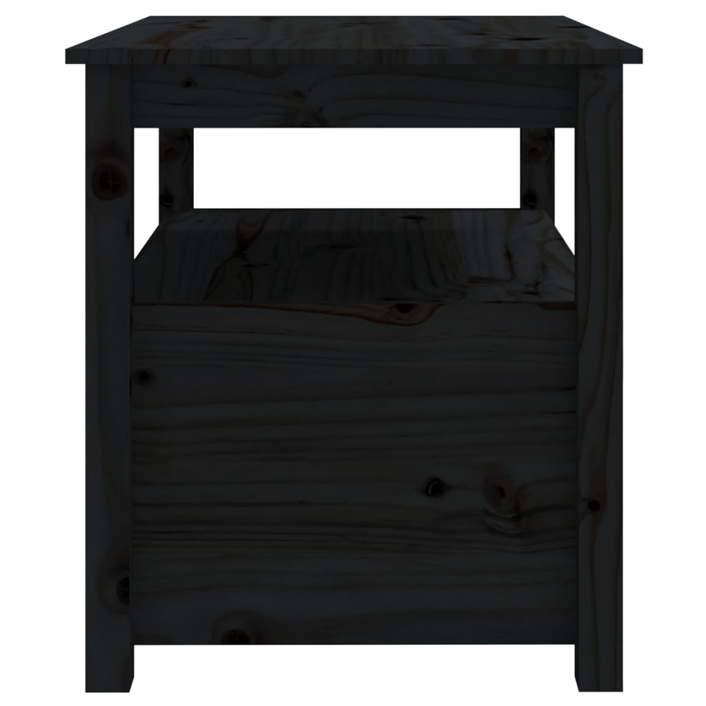 vidaXL Mesa de centro 71x49x55 cm pinho maciço preto