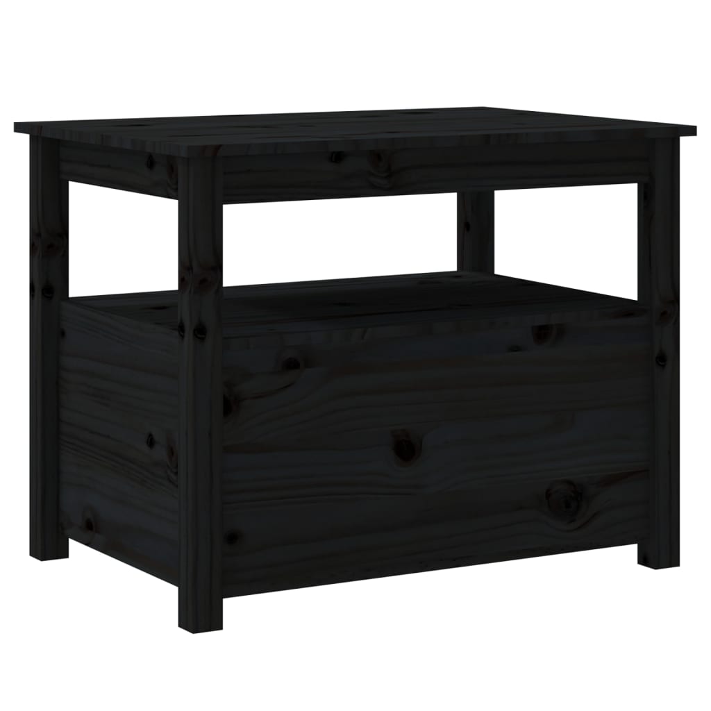 vidaXL Mesa de centro 71x49x55 cm pinho maciço preto