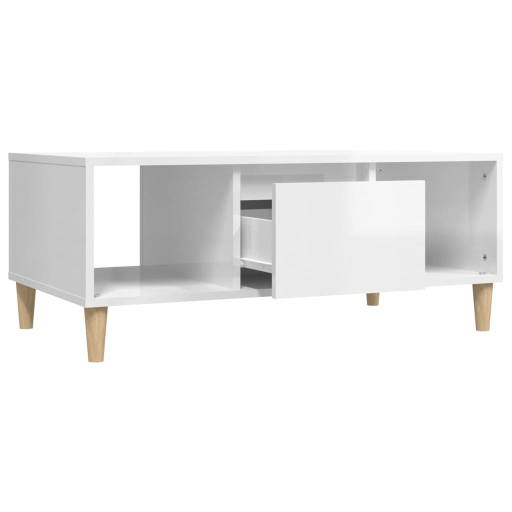 vidaXL Mesa de centro 90x50x36,5 cm derivados madeira branco brilhante