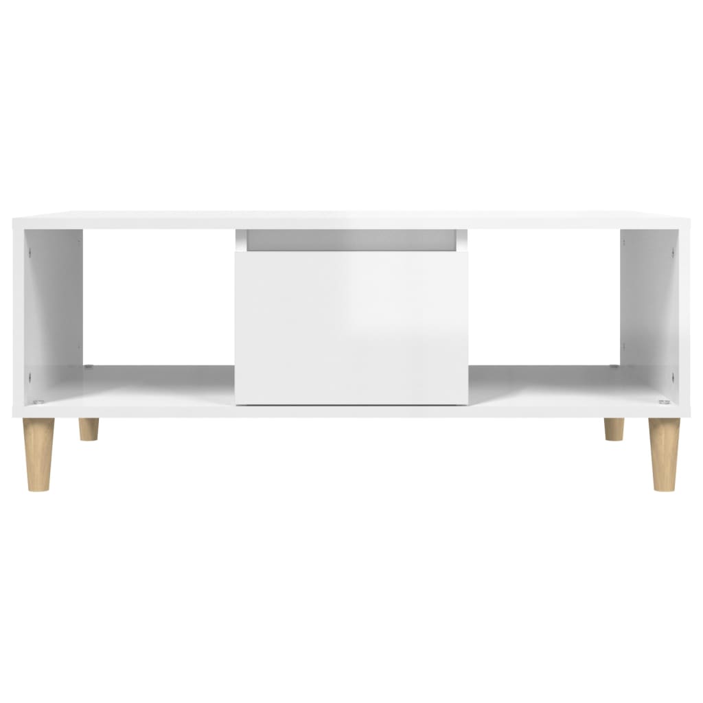 vidaXL Mesa de centro 90x50x36,5 cm derivados madeira branco brilhante