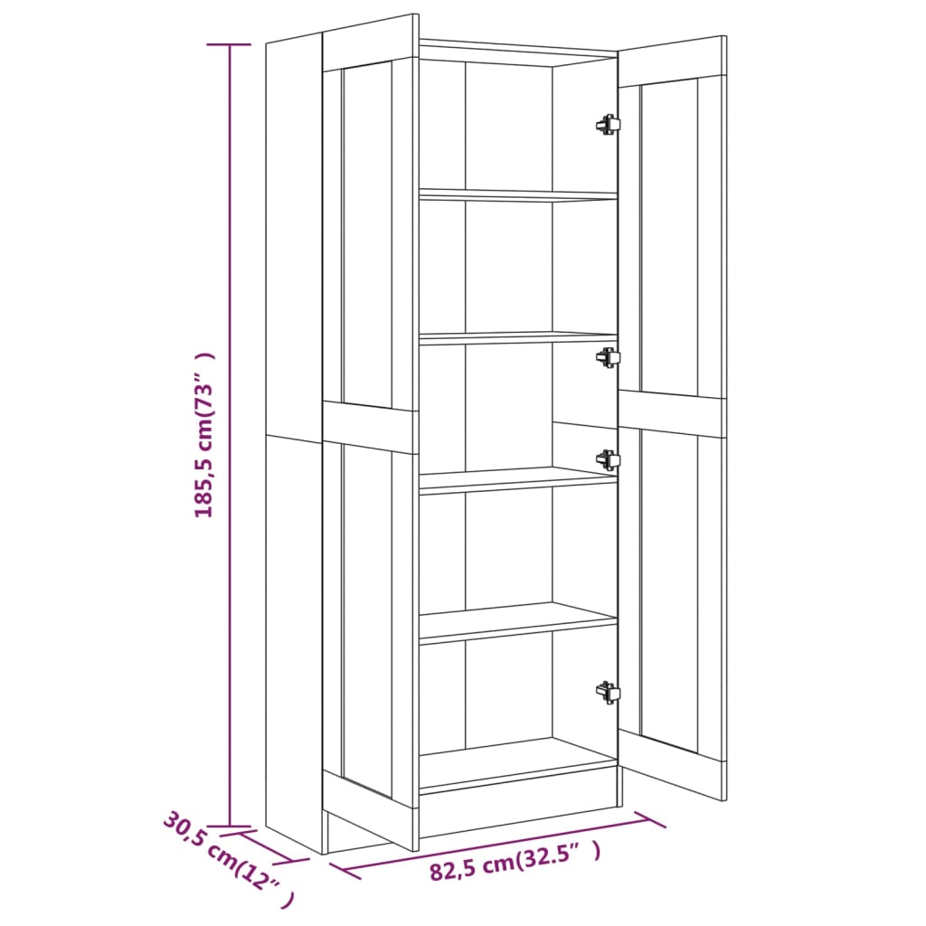 vidaXL Estante 82,5x30,5x185,5 cm derivados de madeira cinzento sonoma