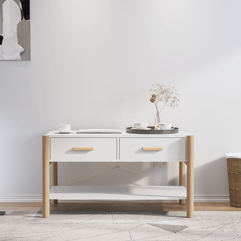 vidaXL Mesa de centro 82x48x45 cm derivados de madeira branco