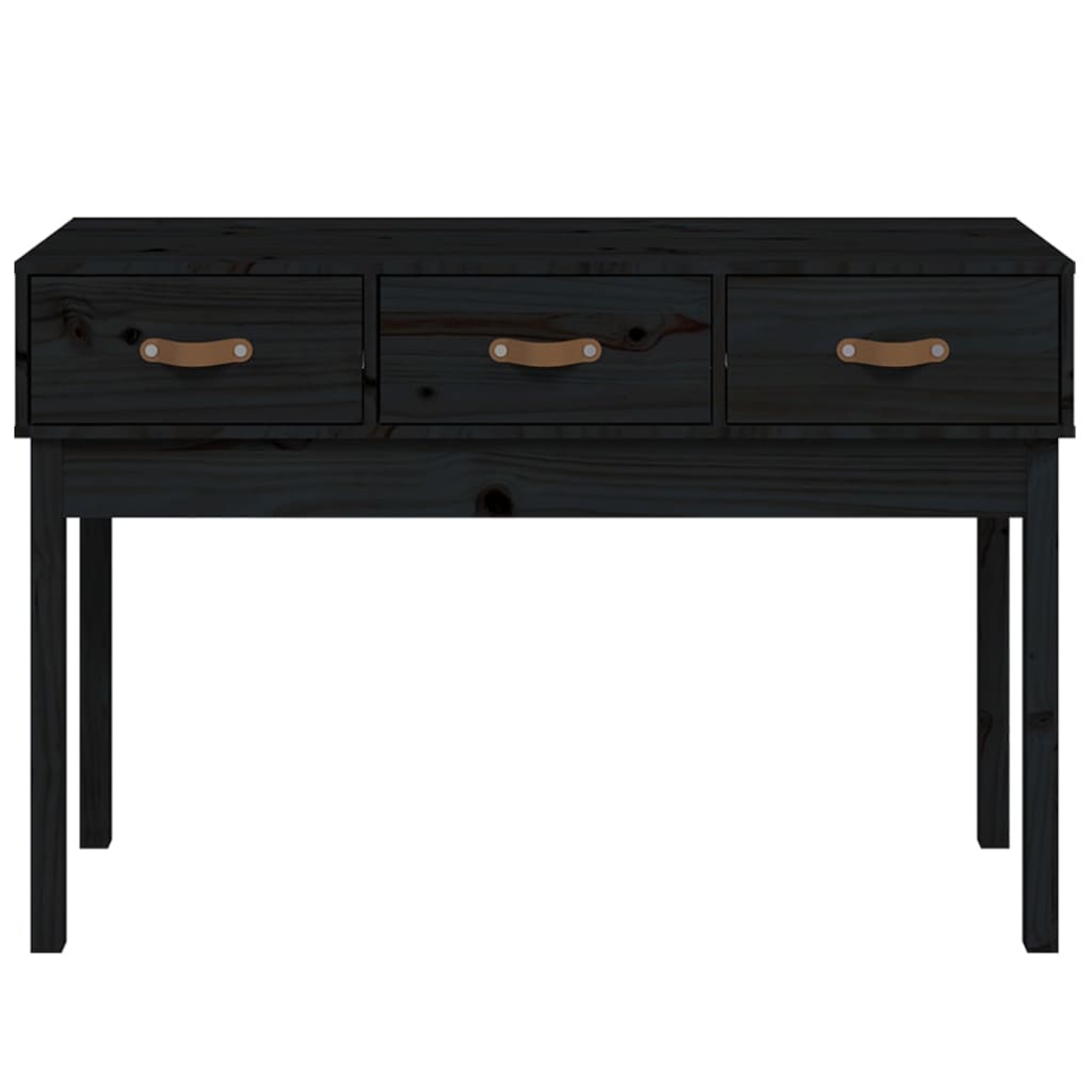 vidaXL Mesa consola 114x40x75 cm madeira de pinho maciça preto