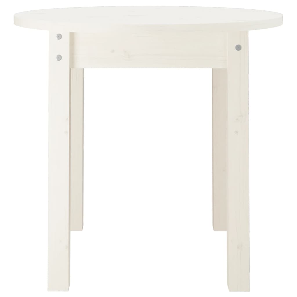 vidaXL Mesa de centro Ø 45x40 cm madeira de pinho maciça branco