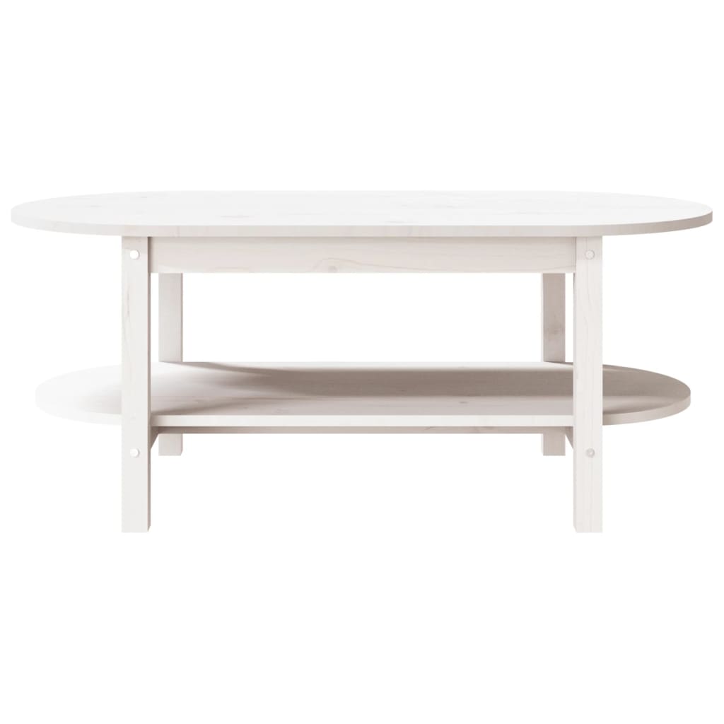 vidaXL Mesa de centro 110x55x45 cm madeira de pinho maciça branco