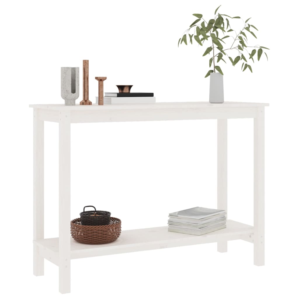 vidaXL Mesa consola 110x40x80 cm pinho maciço branco