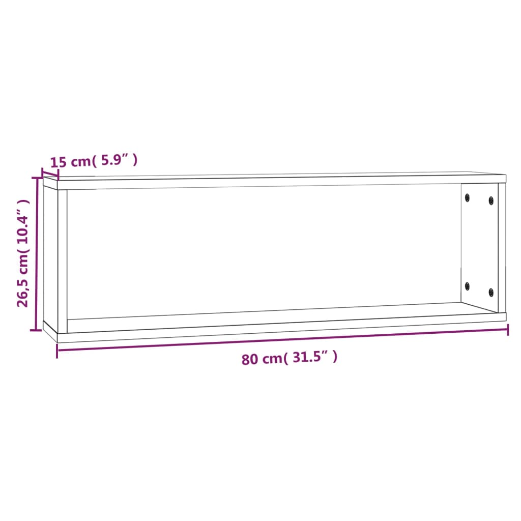 vidaXL Prateleiras em cubo 2 pcs derivados de madeira carvalho fumado