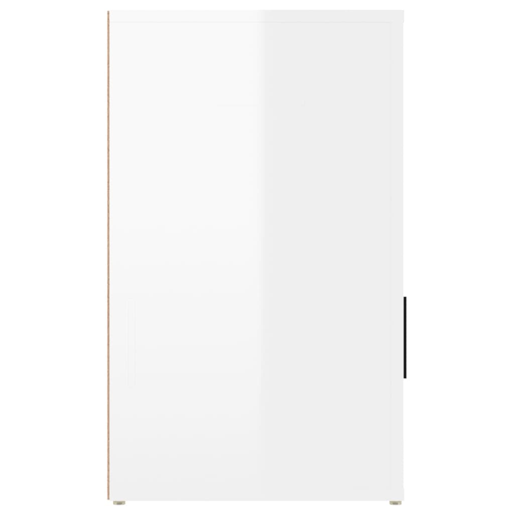 vidaXL Mesa de cabeceira 50x36x60cm derivados madeira branco brilhante