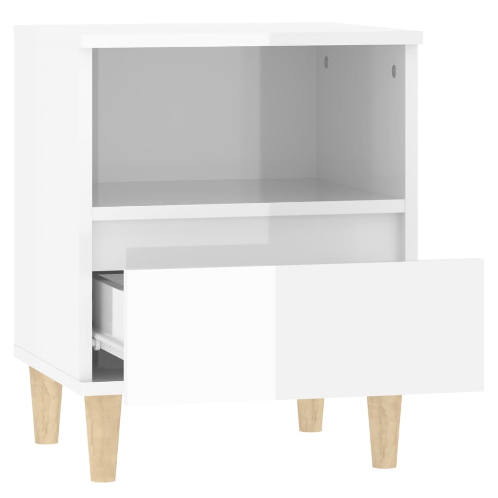 vidaXL Mesa de cabeceira 40x35x50 cm branco brilhante