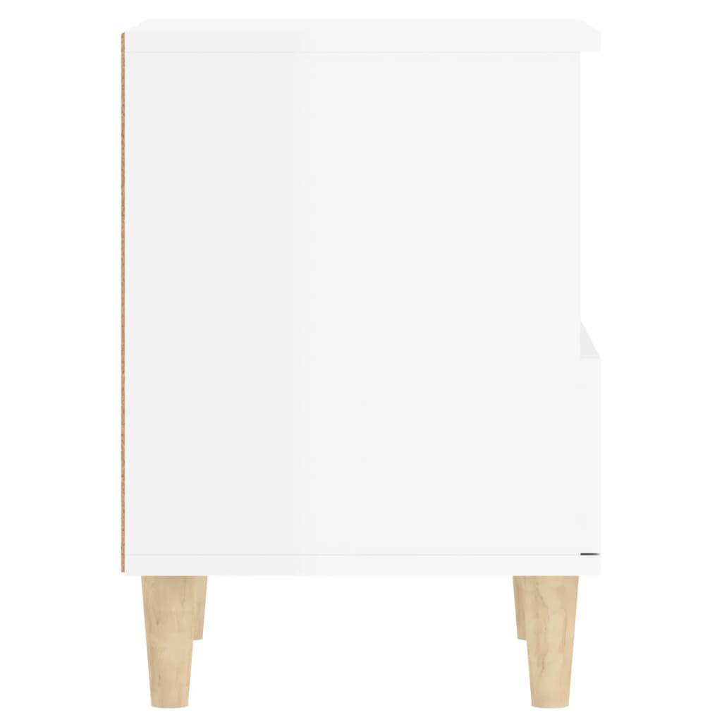 vidaXL Mesa de cabeceira 40x35x50 cm branco brilhante