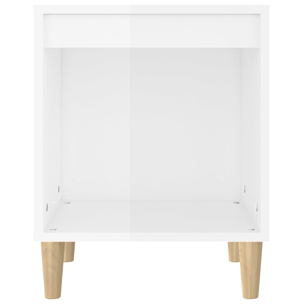 vidaXL Mesa de cabeceira 40x35x50cm derivados madeira branco brilhante