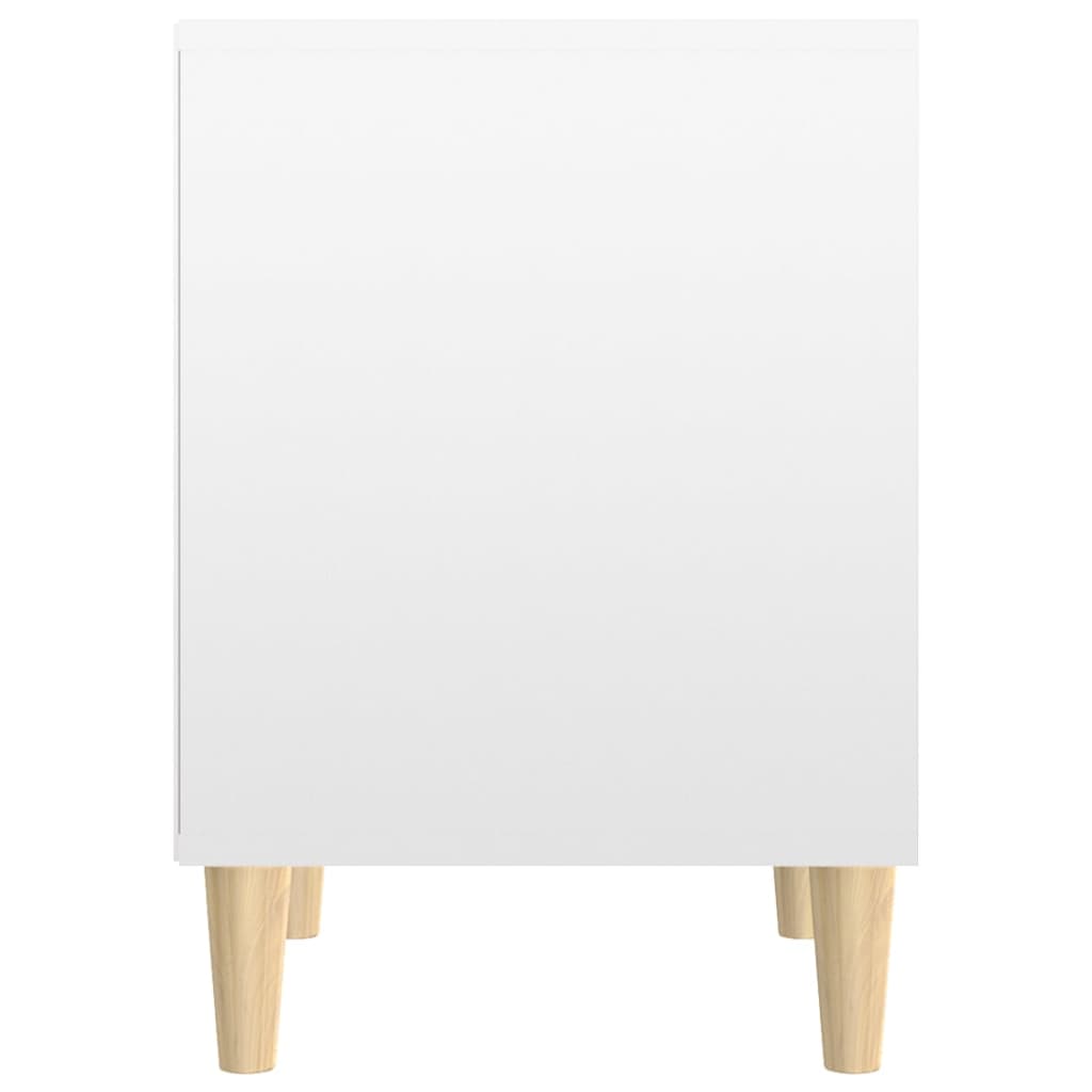 vidaXL Mesa de cabeceira 40x35x50cm derivados madeira branco brilhante