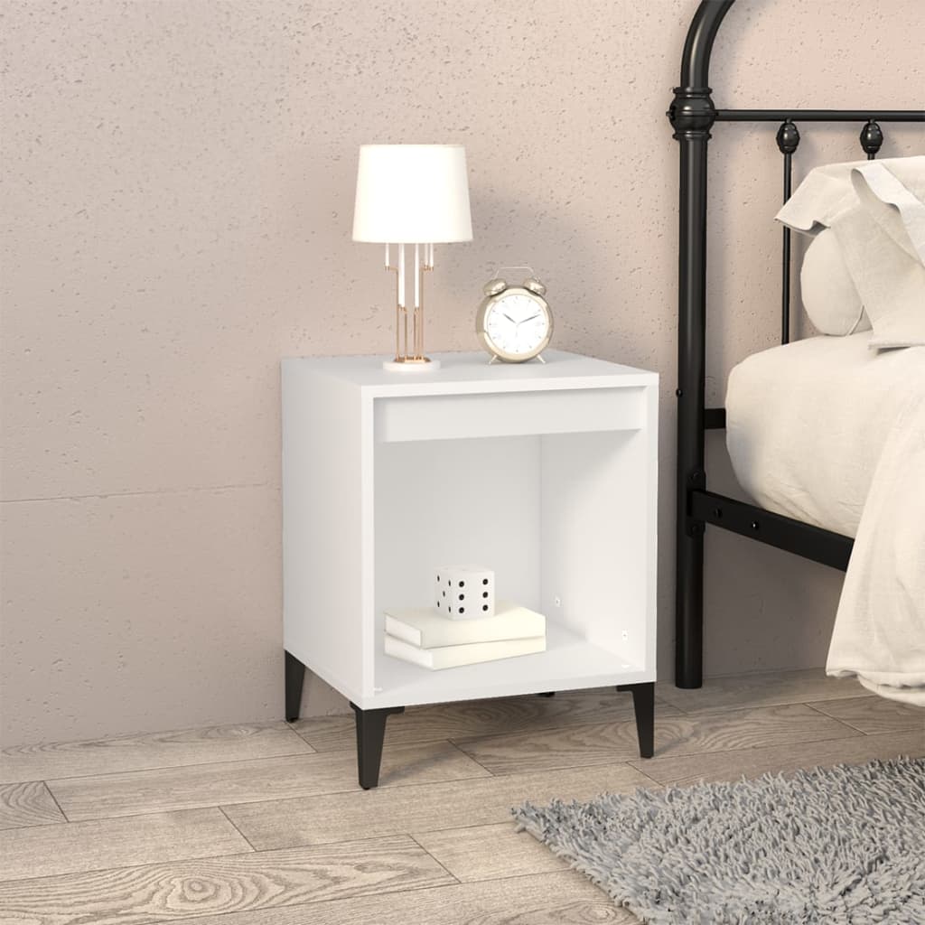 vidaXL Mesa de cabeceira 40x35x50 cm branco