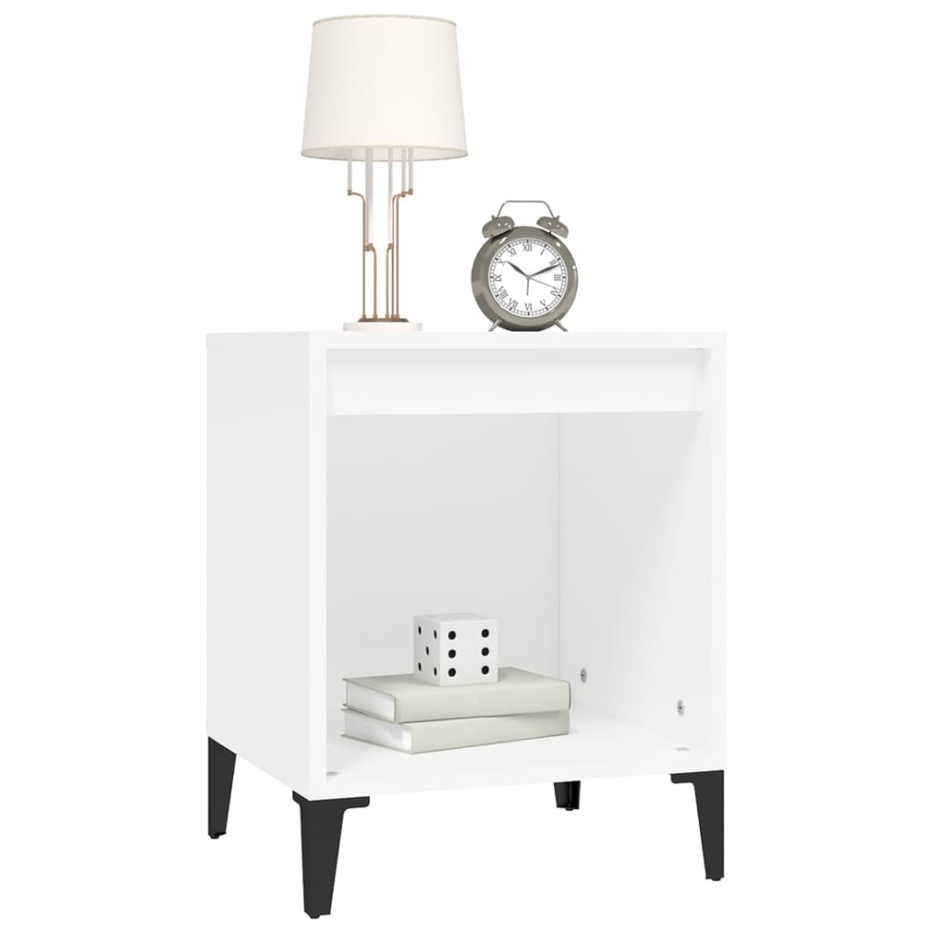 vidaXL Mesa de cabeceira 40x35x50 cm branco