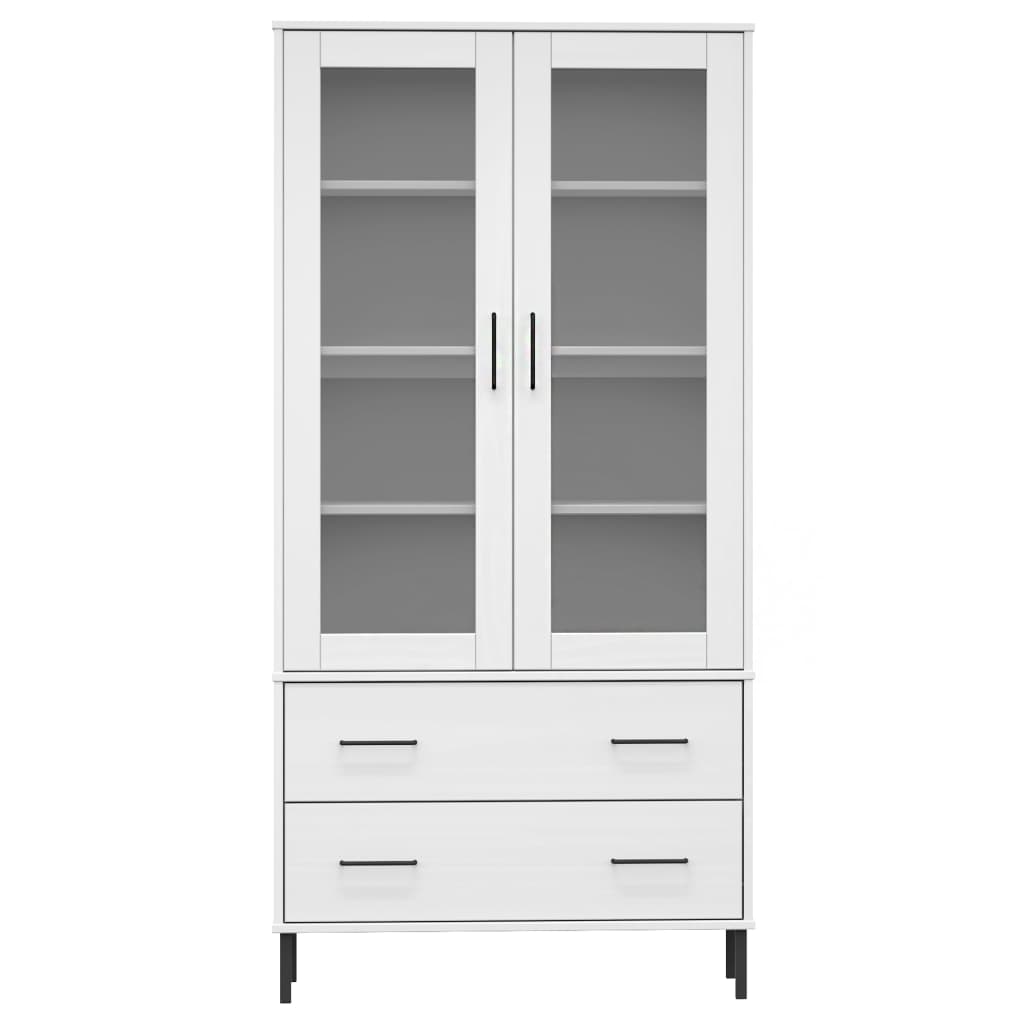 vidaXL Estante c/ pernas metal 85x35x172,5 cm madeira OSLO branco