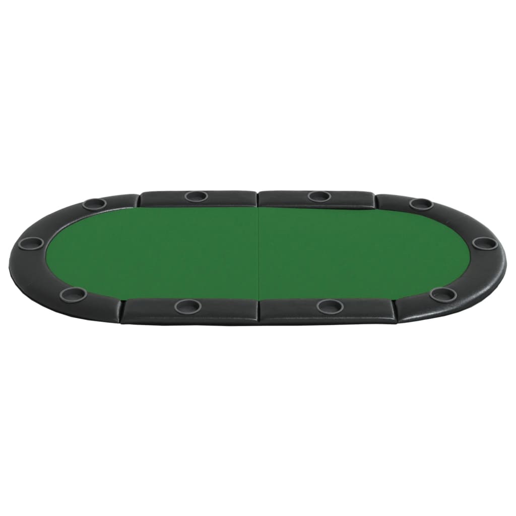 vidaXL Mesa tabuleiro póquer dobrável 10 jogadores 208x106x3cm verde