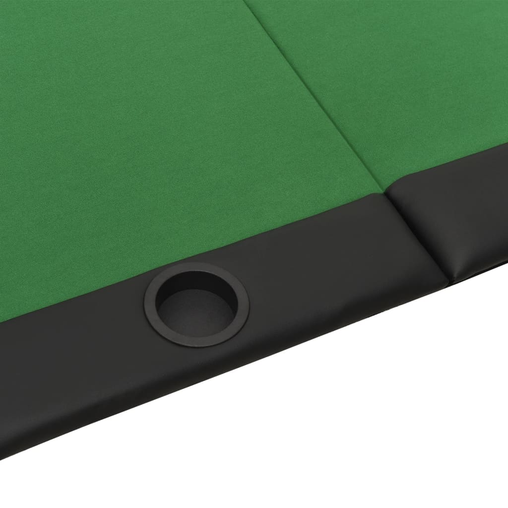 vidaXL Mesa tabuleiro póquer dobrável 10 jogadores 208x106x3cm verde