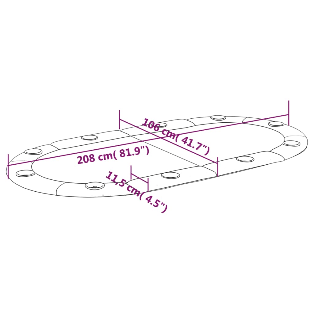 vidaXL Mesa tabuleiro póquer dobrável 10 jogadores 208x106x3cm verde