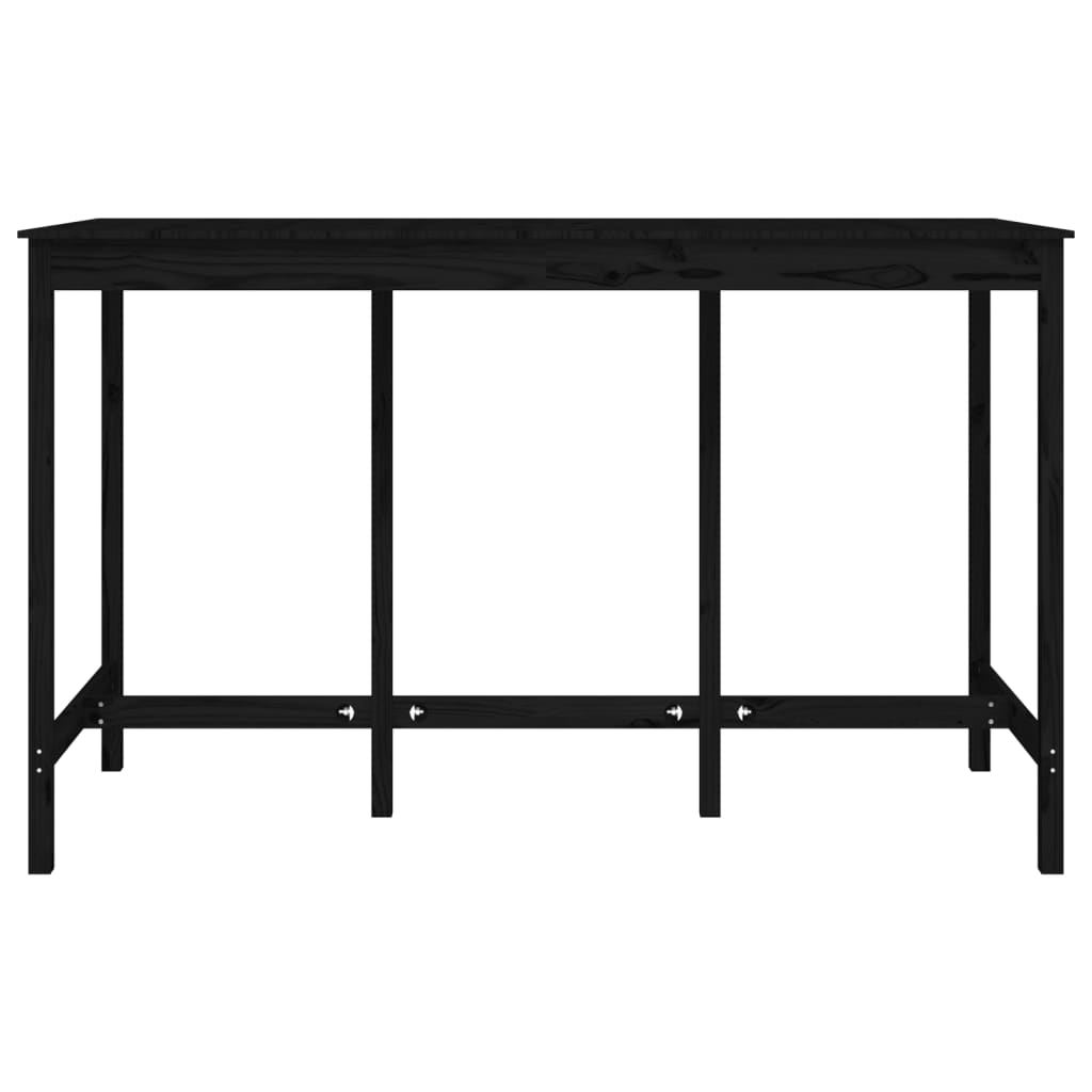 vidaXL Mesa de bar 180x80x110 cm pinho maciço preto