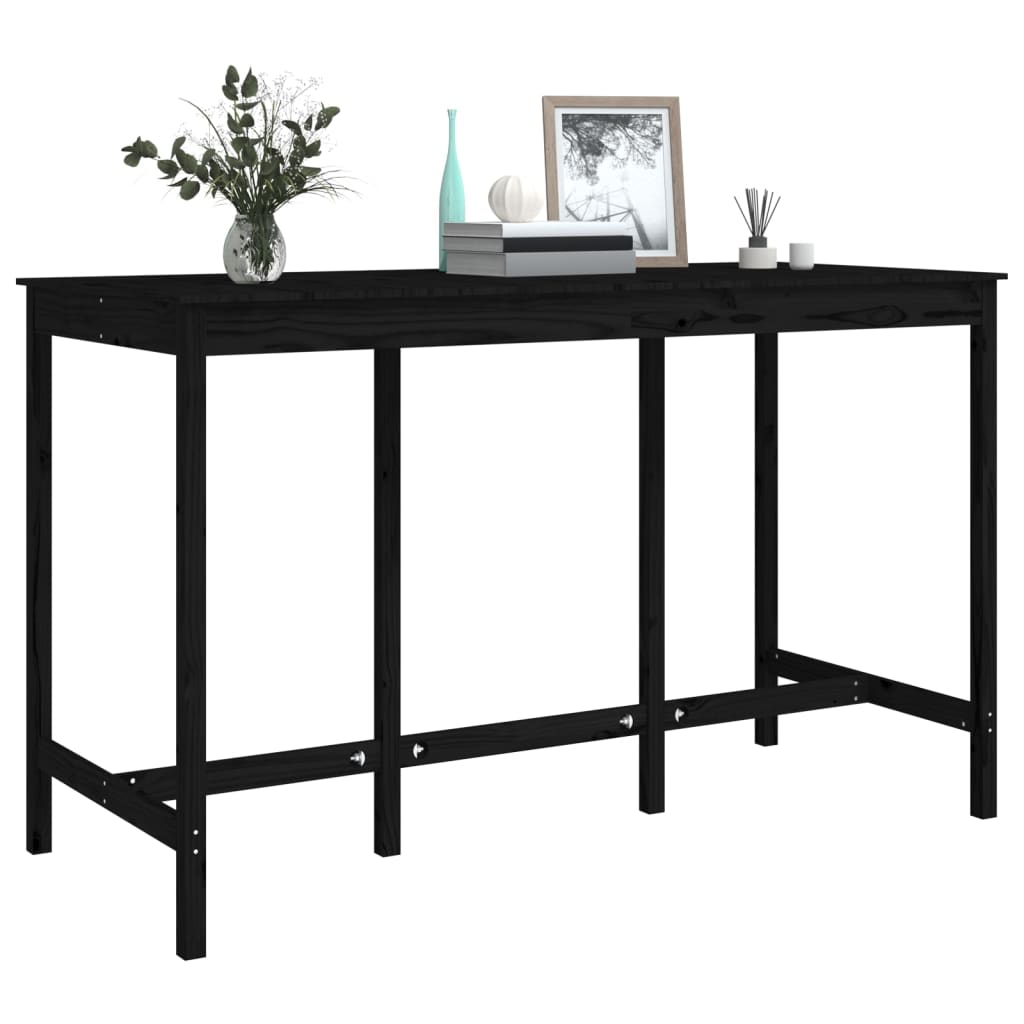 vidaXL Mesa de bar 180x80x110 cm pinho maciço preto