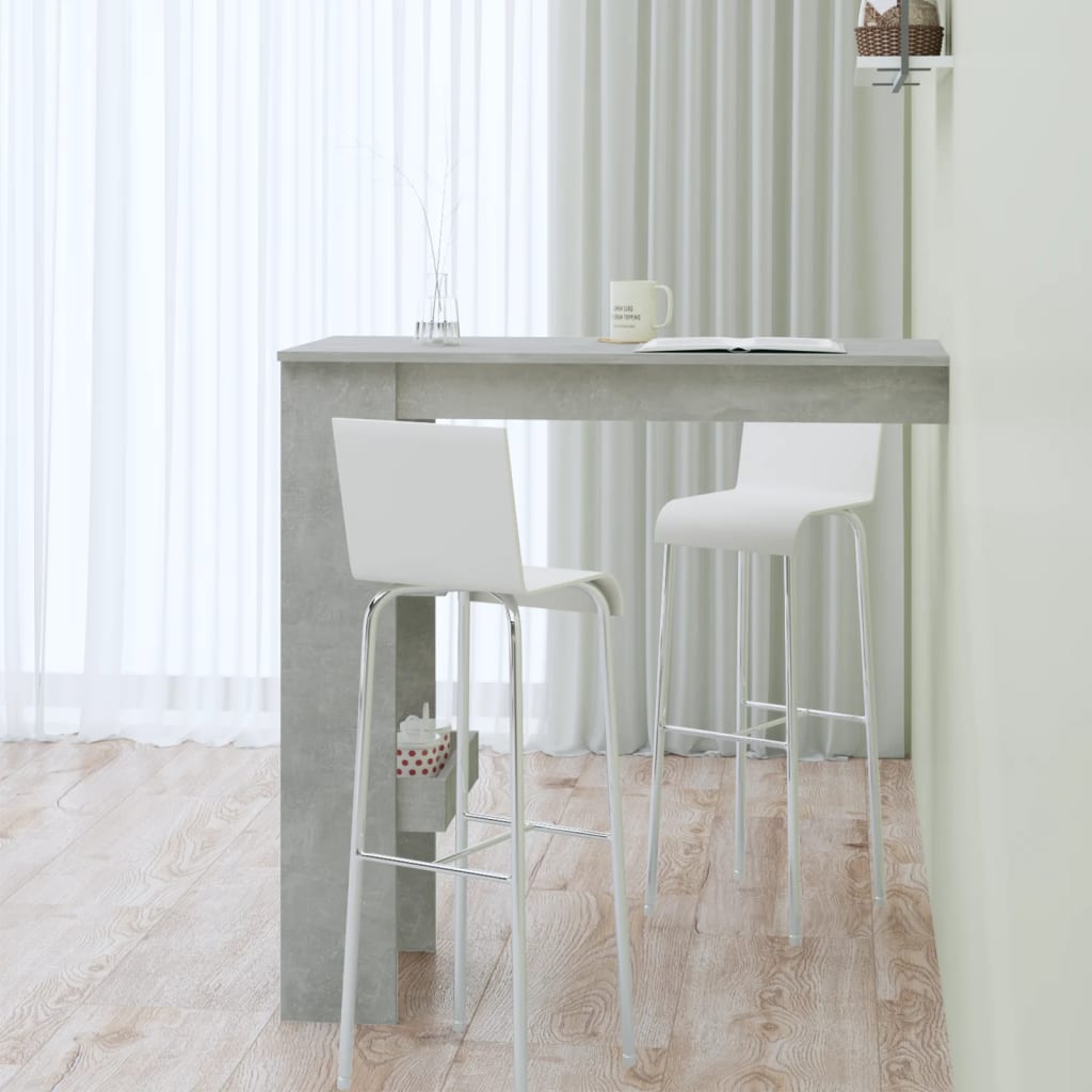 vidaXL Mesa bar parede 102x45x103,5cm derivados madeira cinza cimento