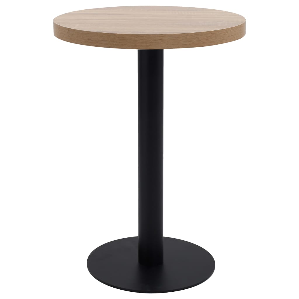 vidaXL Mesa bistrô 60 cm MDF castanho-claro