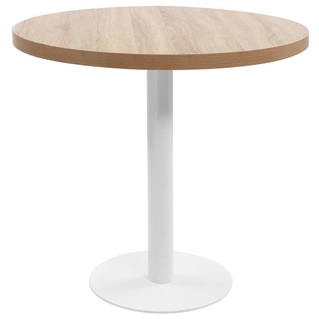 vidaXL Mesa bistrô 80 cm MDF castanho-claro