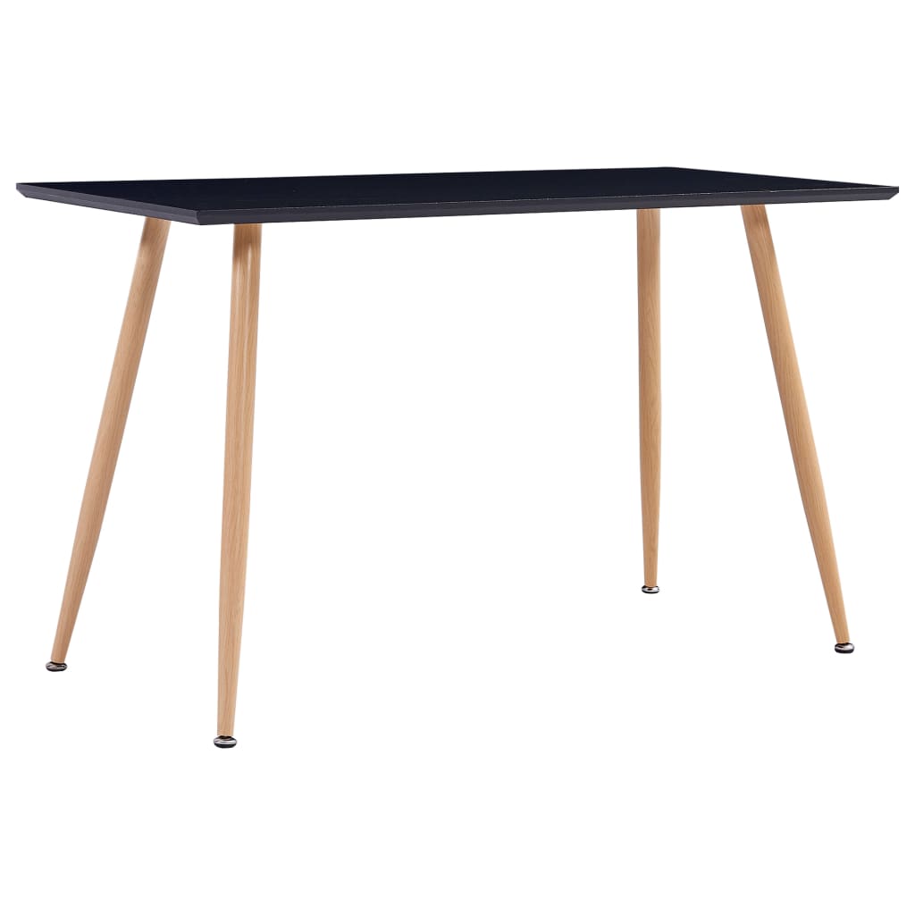 vidaXL Mesa de jantar 120x60x74 cm MDF cor preto e carvalho