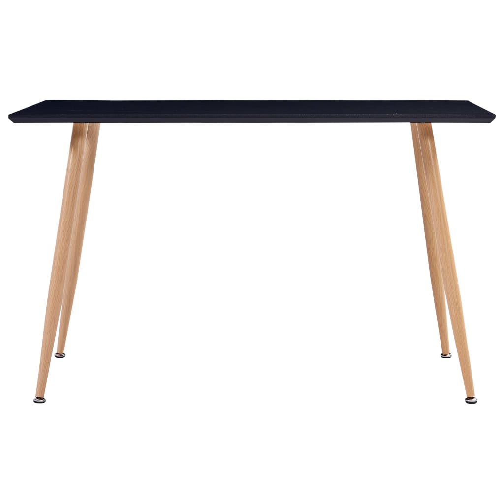 vidaXL Mesa de jantar 120x60x74 cm MDF cor preto e carvalho