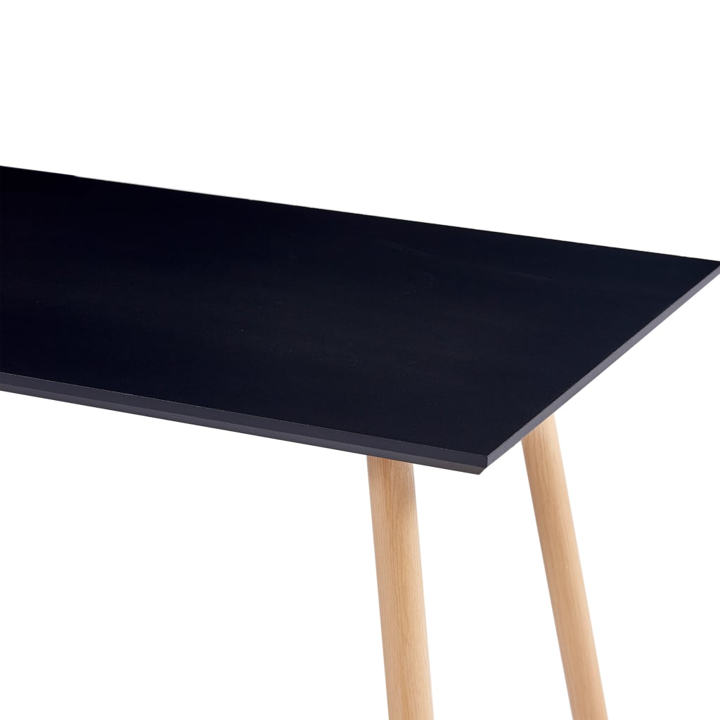 vidaXL Mesa de jantar 120x60x74 cm MDF cor preto e carvalho