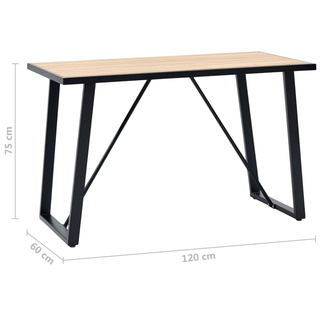 vidaXL Mesa de jantar 120x60x75 cm MDF cor carvalho