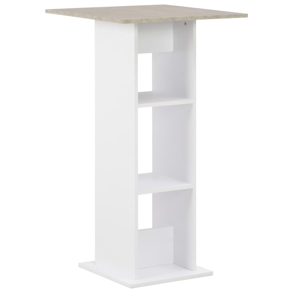 vidaXL Mesa de bar 60x60x110 cm branco e cinzento cimento