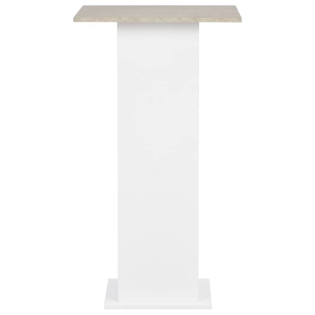 vidaXL Mesa de bar 60x60x110 cm branco e cinzento cimento