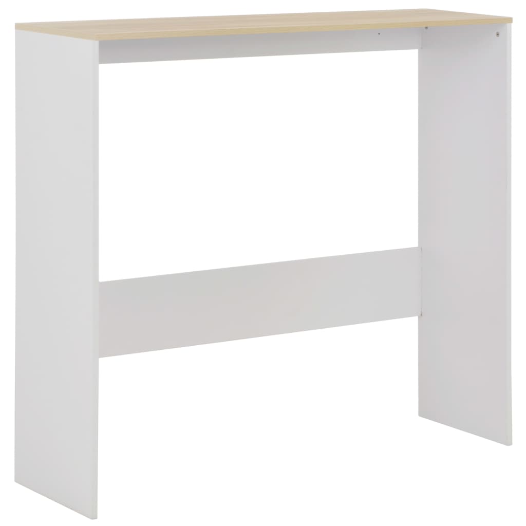 vidaXL Mesa de bar com 2 tampos 130x40x120 cm branco e carvalho