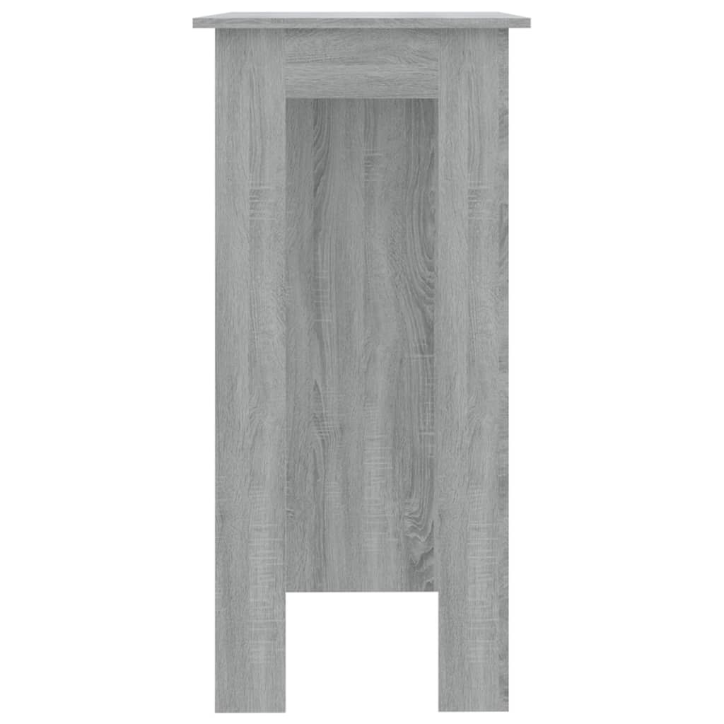 vidaXL Mesa de bar + prateleiras contrapl. 102x50x103,5cm sonoma cinza