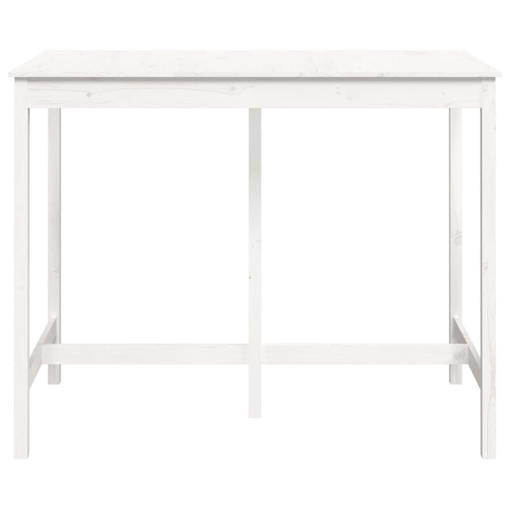 vidaXL Mesa de bar 140x80x110 cm madeira de pinho maciça branco