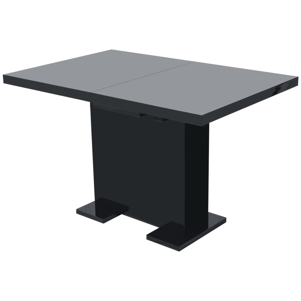 vidaXL Mesa de jantar extensível preto brilhante