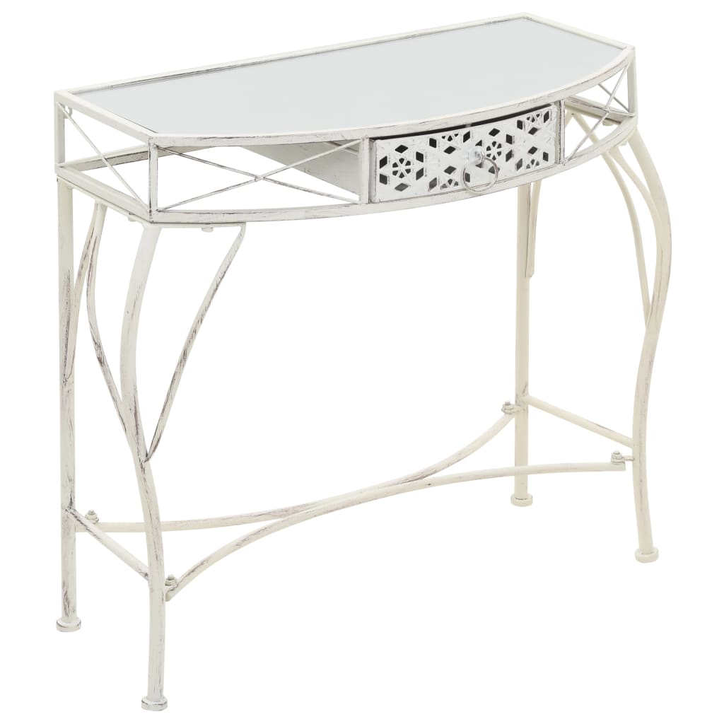 vidaXL Mesa de apoio estilo francês 82x39x76 cm metal branco