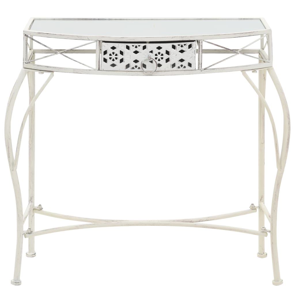 vidaXL Mesa de apoio estilo francês 82x39x76 cm metal branco