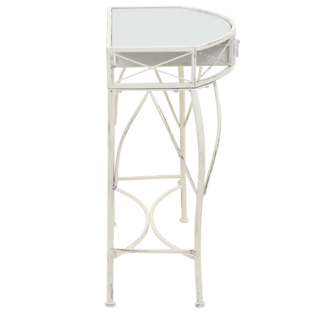 vidaXL Mesa de apoio estilo francês 82x39x76 cm metal branco