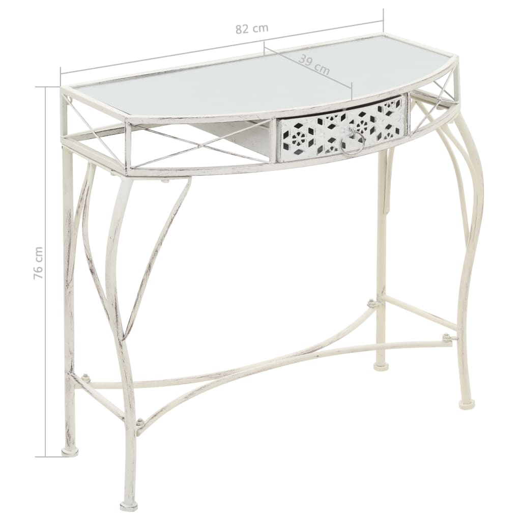 vidaXL Mesa de apoio estilo francês 82x39x76 cm metal branco